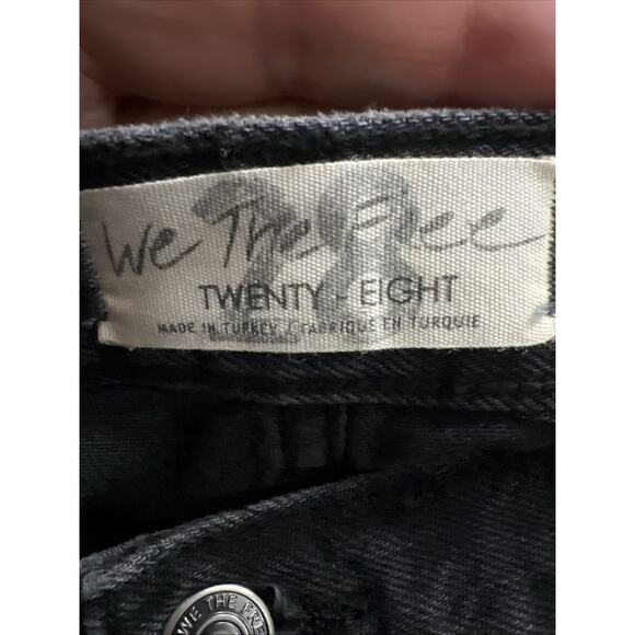 Free People We The Free Jeans Shorts Size 28 Raw Hem Button Fly Boho Black - Picture 10 of 12